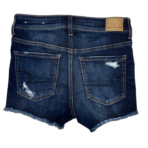 American Eagle Distressed Womens Shorts 2 Next Level Stretch Hi Rise Shortie - Picture 4 of 8